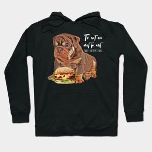 Bulldog Puppy and Hamburger Hoodie